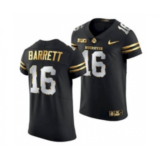 Men's Ohio State Buckeyes J.T. Barrett Black Golden Edition Jersey 2020-21 - Ujersey