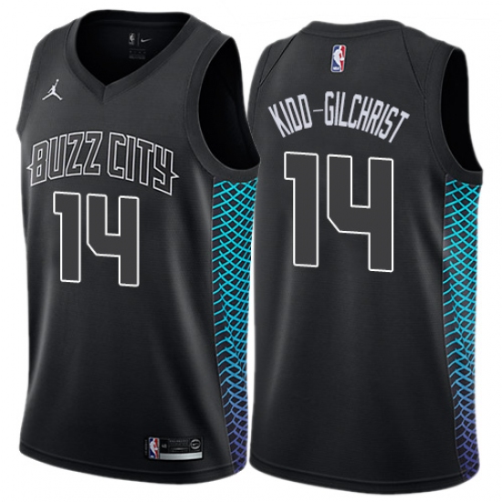 Youth Nike Jordan Charlotte Hornets #14 Michael Kidd-Gilchrist Swingman Black NBA Jersey - City Edition - Ujersey