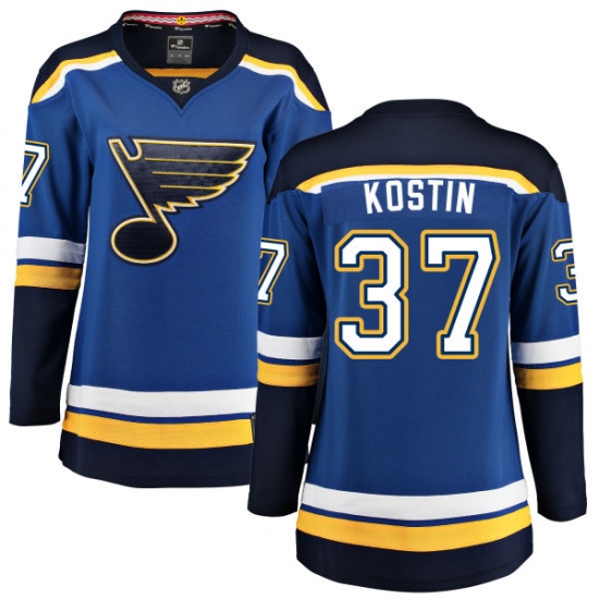 Women's St. Louis Blues #37 Klim Kostin Fanatics Branded Royal Blue Home Breakaway NHL Jersey - Ujersey