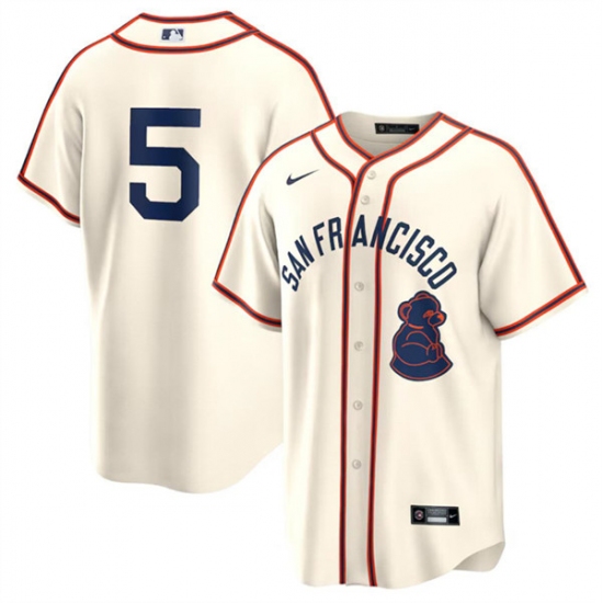 Men's San Francisco Giants #5 Mike Yastrzemski Cream 2024 Rickwood Classic Stitched Baseball Jersey - Ujersey