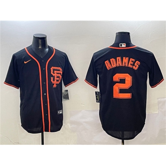 Men's San Francisco Giants #2 Willy Adames Black Cool Base Stitched Baseball Jersey - Ujersey