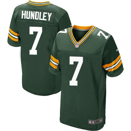 Men's Nike Green Bay Packers #7 Brett Hundley Elite Green Team Color NFL Jersey - Ujersey