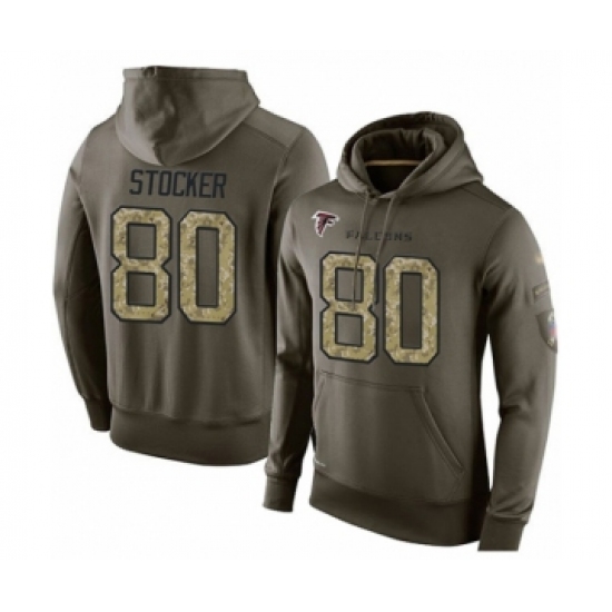 Football Men's Atlanta Falcons #80 Luke Stocker Green Salute To Service Pullover Hoodie - Ujersey NHL