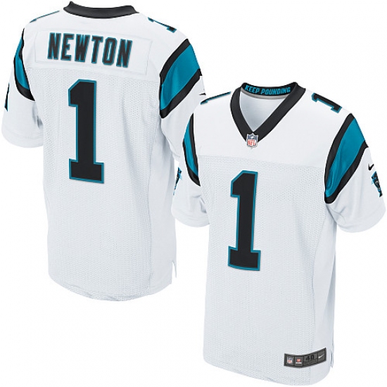Men's Nike Carolina Panthers #1 Cam Newton Elite White NFL Jersey - Ujersey