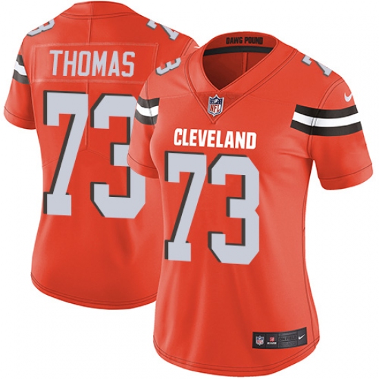 Women's Nike Cleveland Browns #73 Joe Thomas Orange Alternate Vapor Untouchable Limited Player NFL Jersey - Ujersey