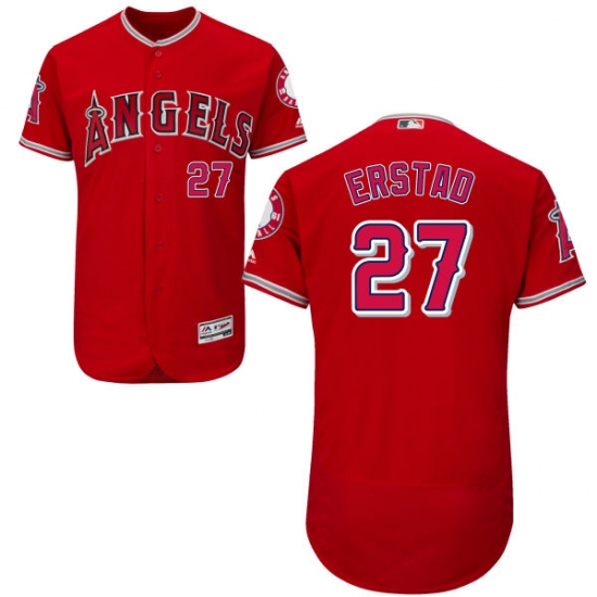 Men's Majestic Los Angeles Angels of Anaheim #27 Darin Erstad Red Alternate Flexbase Authentic Collection MLB Jersey - Ujersey