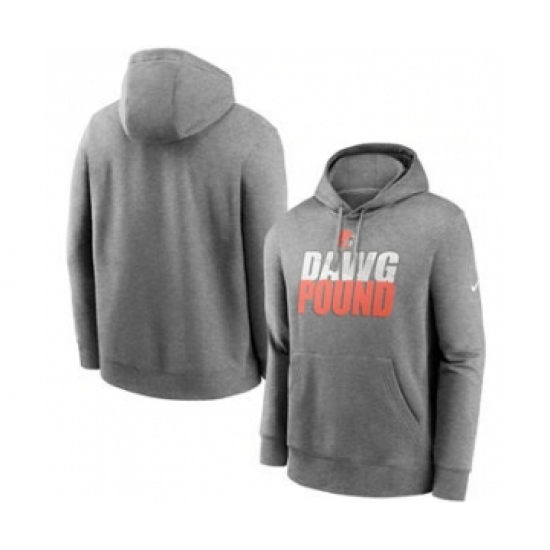 Men's Cleveland Browns Heathered Gray Fan Gear Local Club Pullover Hoodie - Ujersey