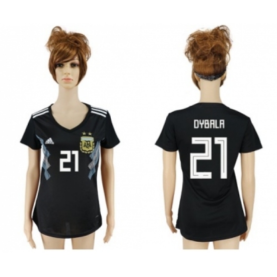 Women's Argentina #21 Dybala Away Soccer Country Jersey