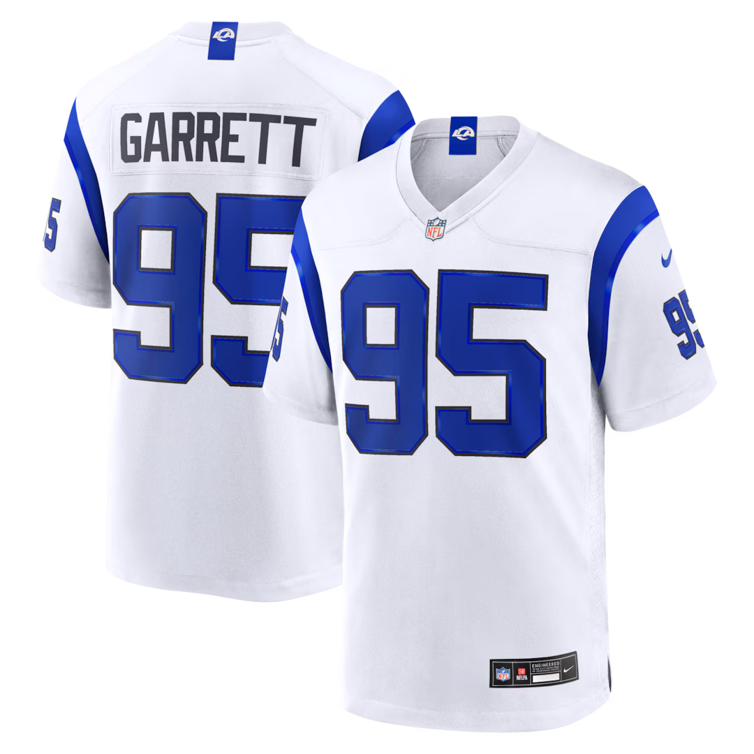 Men's Los Angeles Rams Myles Garrett Nike Fearsome White Game Jersey