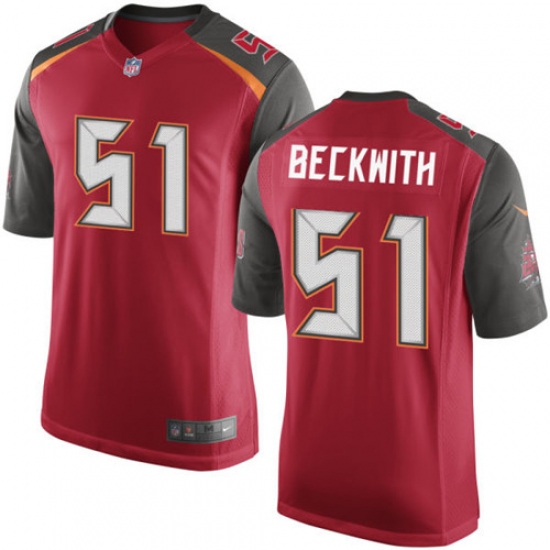 Men's Nike Tampa Bay Buccaneers #51 Kendell Beckwith Game Red Team Color NFL Jersey - Ujersey