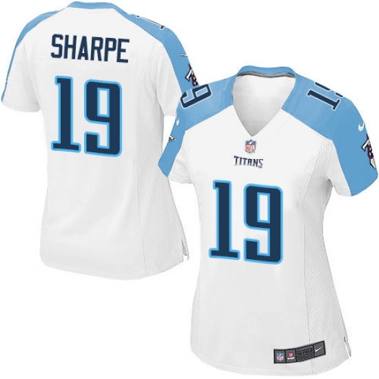 Women's Nike Tennessee Titans #19 Tajae Sharpe Game White NFL Jersey - Ujersey