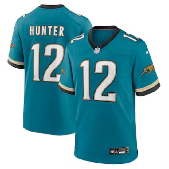 Men's Jacksonville Jaguars #12 Travis Hunter Nike Teal 2025 NFL Draft First Round Pick 2nd Alternate Game Jersey - Ujersey