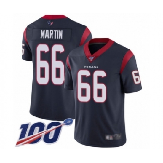 Men's Houston Texans #66 Nick Martin Navy Blue Team Color Vapor Untouchable Limited Player 100th Season Football Jersey - Ujersey
