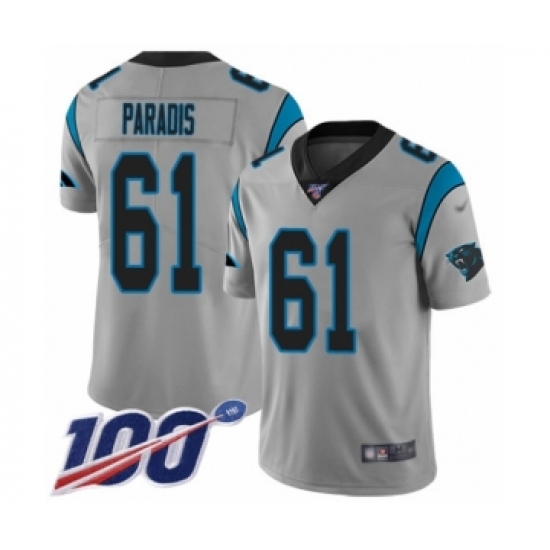 Youth Carolina Panthers #61 Matt Paradis Silver Inverted Legend Limited 100th Season Football Jersey - Ujersey