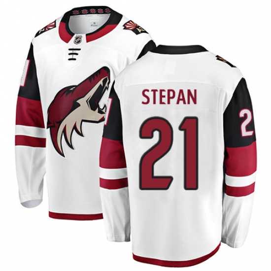 Men's Arizona Coyotes #21 Derek Stepan Fanatics Branded White Away Breakaway NHL Jersey - Ujersey