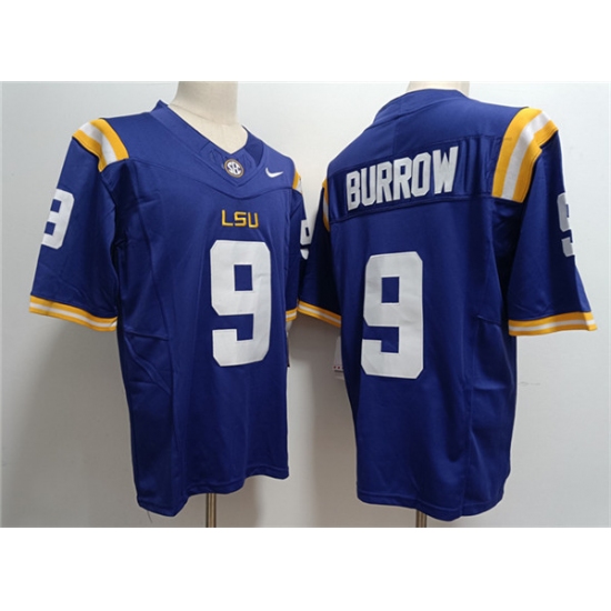 Men's LSU Tigers #9 Joe Burreaux Purple 2023 Stitched Football Jersey - Ujersey