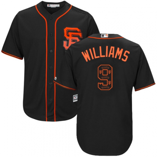 Men's Majestic San Francisco Giants #9 Matt Williams Authentic Black Team Logo Fashion Cool Base MLB Jersey - Ujersey