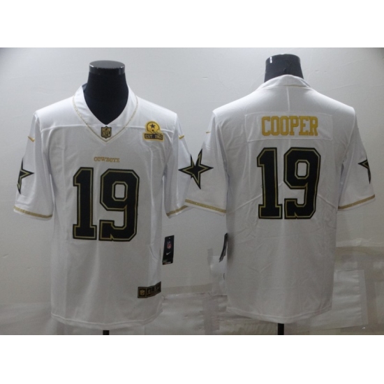 Men's Dallas Cowboys #19 Amari Cooper White Gold Limited Player Jersey - Ujersey