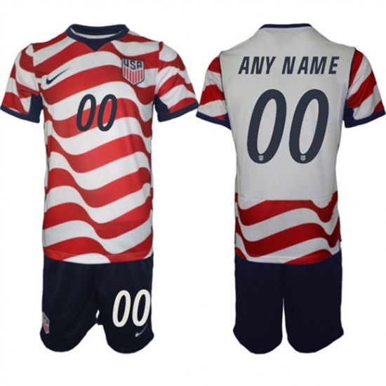 Men's United States Custom White Red 2026 Home Soccer Jersey Suit - Ujersey
