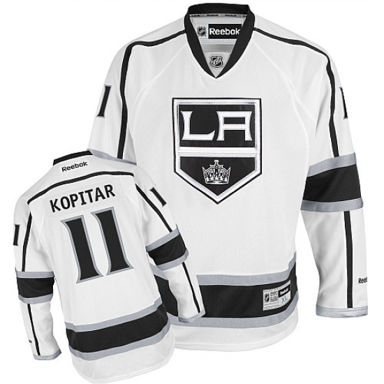 Youth Reebok Los Angeles Kings #11 Anze Kopitar Authentic White Away NHL Jersey - Ujersey