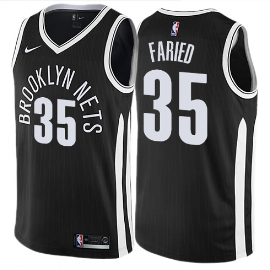 Youth Nike Brooklyn Nets #35 Kenneth Faried Swingman Black NBA Jersey - City Edition - Ujersey
