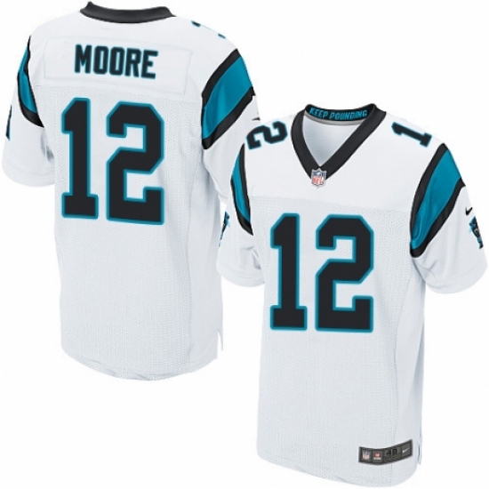 Men's Nike Carolina Panthers #12 D.J. Moore Elite White NFL Jersey - Ujersey