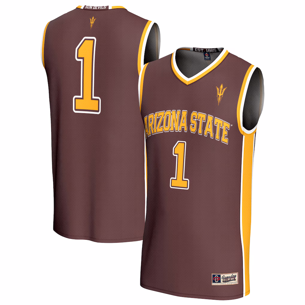 Unisex GameDay Greats Maroon #1 Arizona State Sun Devils Lightweight Collegiate Basketball Fashion Jersey