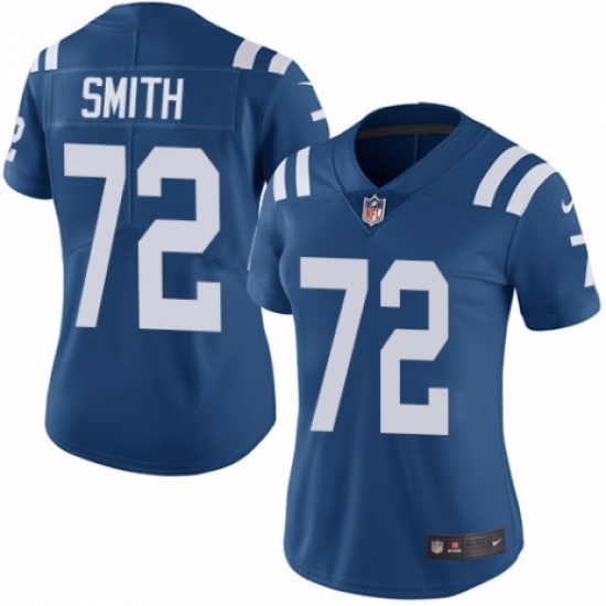 Women's Nike Indianapolis Colts #72 Braden Smith Royal Blue Team Color Vapor Untouchable Elite Player NFL Jersey - Ujersey