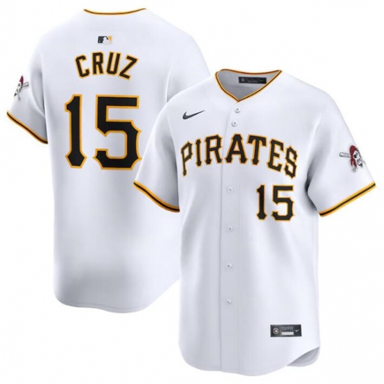 Men's Pittsburgh Pirates #15 Oneil Cruz White Home Limited Baseball Stitched Jersey - Ujersey