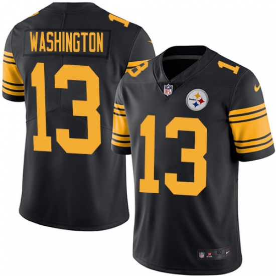 Men's Nike Pittsburgh Steelers #13 James Washington Limited Black Rush Vapor Untouchable NFL Jersey - Ujersey