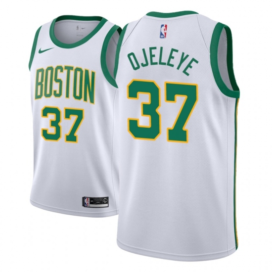 Men NBA 2018-19 Boston Celtics #37 Semi Ojeleye City Edition White Jersey - Ujersey