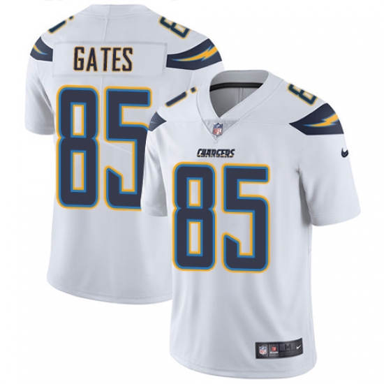 Men's Nike Los Angeles Chargers #85 Antonio Gates White Vapor Untouchable Limited Player NFL Jersey - Ujersey
