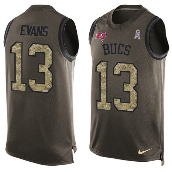 Men's Nike Tampa Bay Buccaneers #13 Mike Evans Limited Green Salute to Service Tank Top NFL Jersey - Ujersey