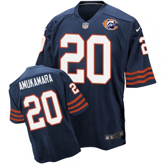 Men's Nike Chicago Bears #20 Prince Amukamara Elite Navy Blue Throwback NFL Jersey - Ujersey