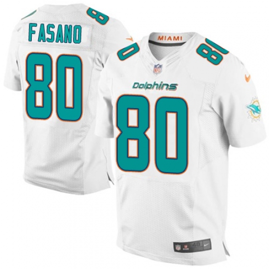Men's Nike Miami Dolphins #80 Anthony Fasano Elite White NFL Jersey - Ujersey