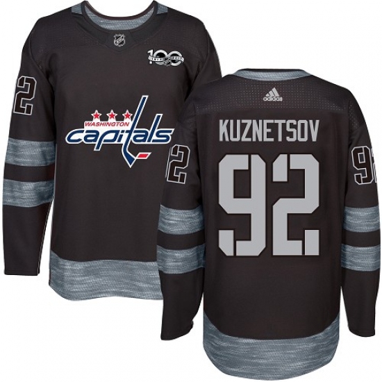 Men's Adidas Washington Capitals #92 Evgeny Kuznetsov Authentic Black 1917-2017 100th Anniversary NHL Jersey - Ujersey