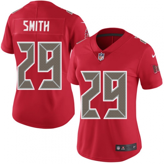 Women's Nike Tampa Bay Buccaneers #29 Ryan Smith Limited Red Rush Vapor Untouchable NFL Jersey - Ujersey