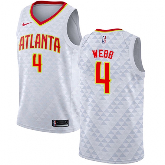 Men's Nike Atlanta Hawks #4 Spud Webb Swingman White NBA Jersey - Association Edition - Ujersey
