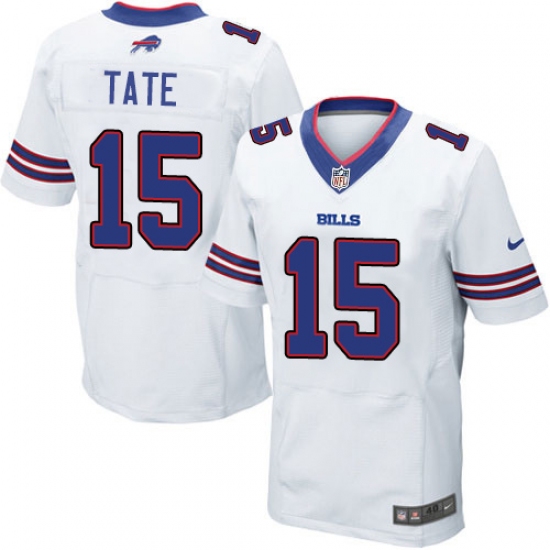 Men's Nike Buffalo Bills #15 Brandon Tate Elite White NFL Jersey - Ujersey