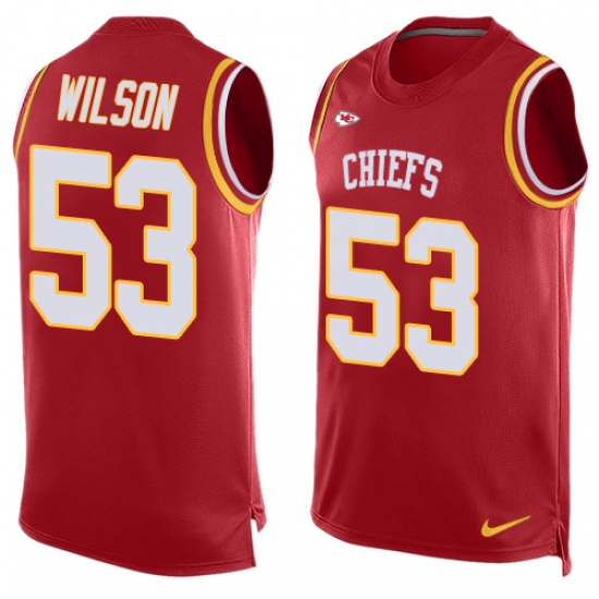Men's Nike Kansas City Chiefs #53 Ramik Wilson Limited Red Player Name & Number Tank Top NFL Jersey - Ujersey