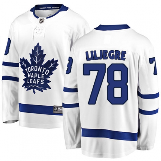 Youth Toronto Maple Leafs #78 Timothy Liljegren Authentic White Away Fanatics Branded Breakaway NHL Jersey - Ujersey