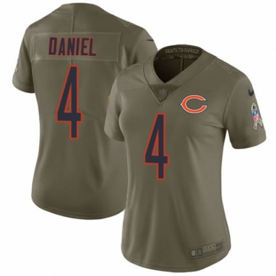 Women's Nike Chicago Bears #4 Chase Daniel Limited Olive 2017 Salute to Service NFL Jersey - Ujersey