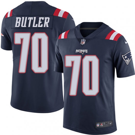 Men's Nike New England Patriots #70 Adam Butler Limited Navy Blue Rush Vapor Untouchable NFL Jersey - Ujersey