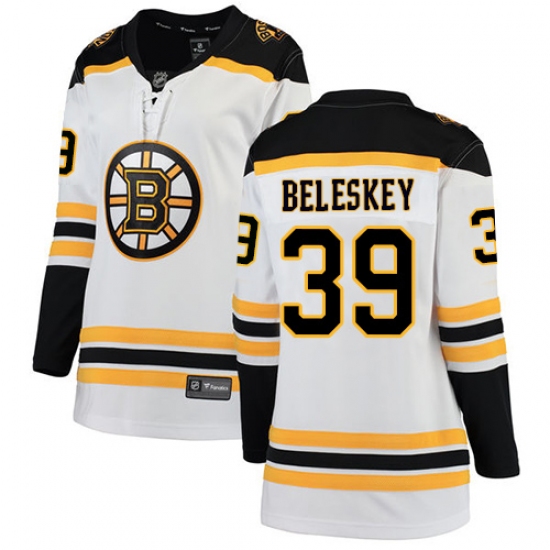 Women's Boston Bruins #39 Matt Beleskey Authentic White Away Fanatics Branded Breakaway NHL Jersey - Ujersey