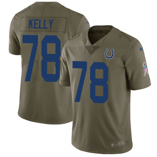 Youth Nike Indianapolis Colts #78 Ryan Kelly Limited Olive 2017 Salute to Service NFL Jersey - Ujersey