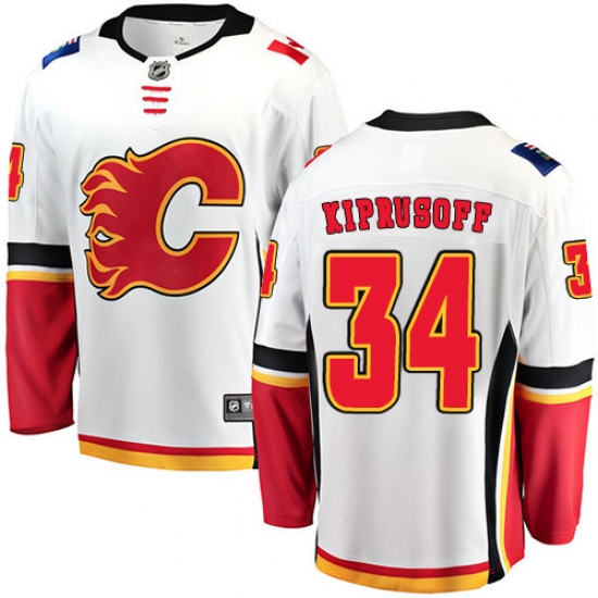 Youth Calgary Flames #34 Miikka Kiprusoff Fanatics Branded White Away Breakaway NHL Jersey - Ujersey