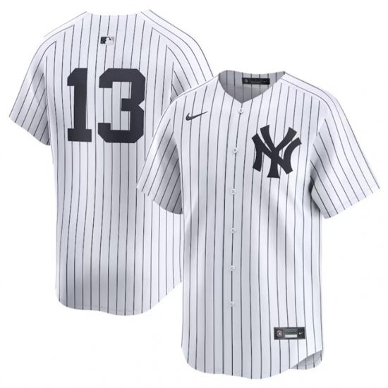 Men's New York Yankees #13 Jazz Chisholm Jr White 2024 Home Limited Stitched Baseball Jersey - Ujersey