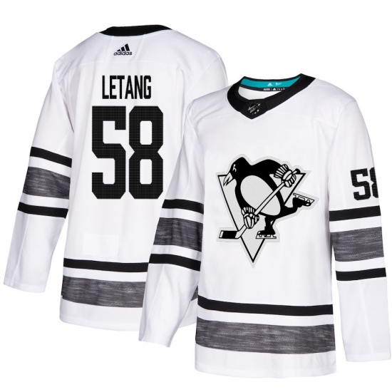 Men's Adidas Pittsburgh Penguins #58 Kris Letang White 2019 All-Star Game Parley Authentic Stitched NHL Jersey - Ujersey
