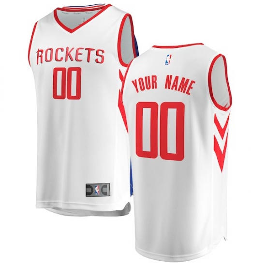 Men's Houston Rockets Fanatics Branded White Fast Break Custom Replica Jersey - Association Edition - Ujersey