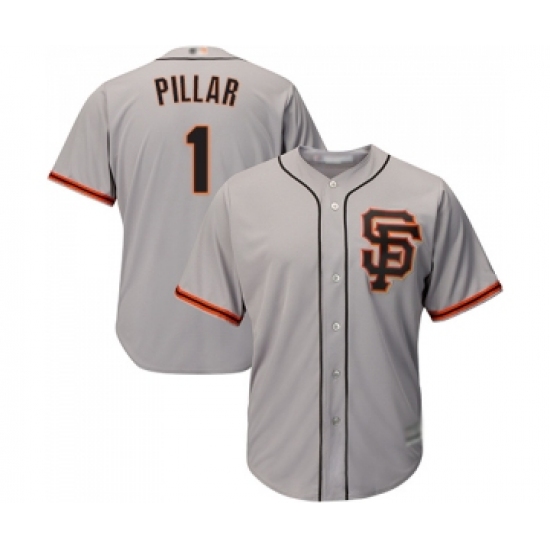 Youth San Francisco Giants #1 Kevin Pillar Replica Grey Road 2 Cool Base Baseball Jersey - Ujersey